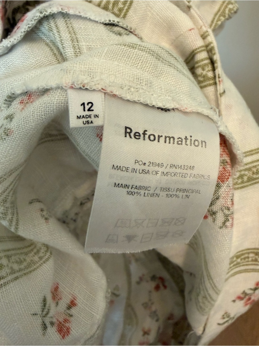 Reformation Arancini Linen top in heath floral - Picture 4 of 5